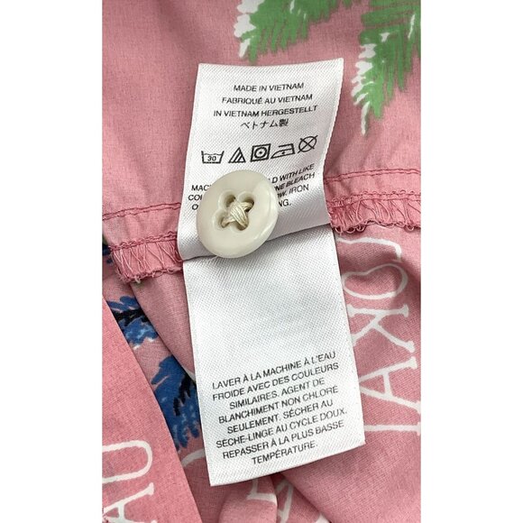 J.Crew Swim Trunk Board Shorts Pink Hawaiian Pattern Mesh Lining Pockets Mens XL - Picture 8 of 9